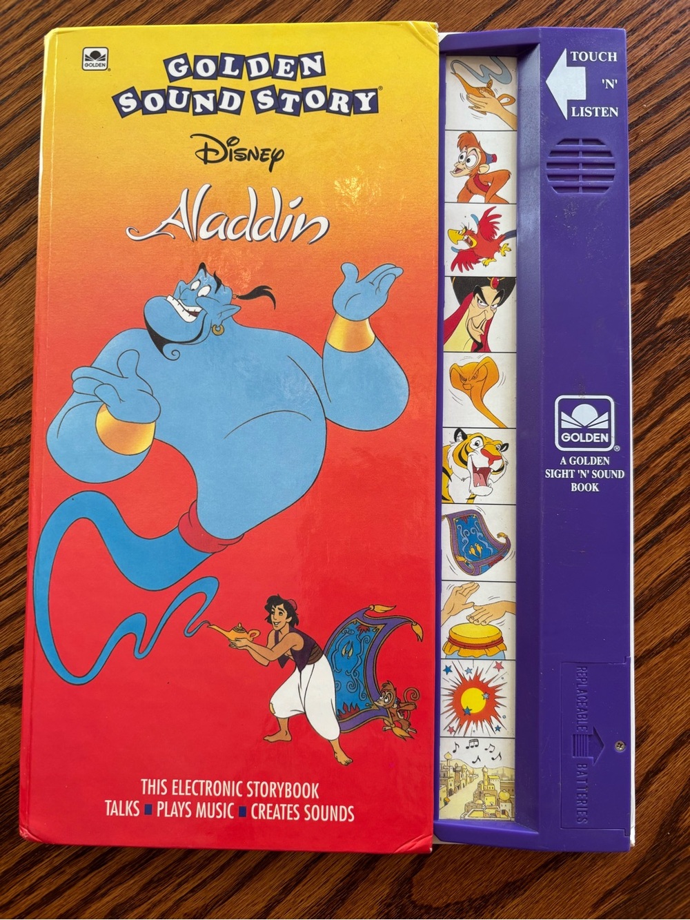 Vintage Works Golden Sound Story Book Disney Aladdin Battery Sounds Music